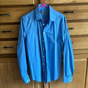 Express Sky Blue Casual Button Down Shirt